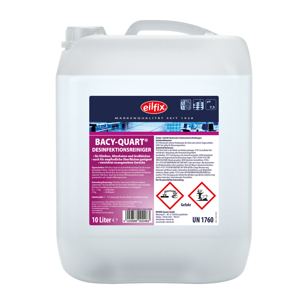 Eilfix® Bacy-Quart | Flächendesinfektion Konzentrat | 10 Liter Kanister Eilfix® Bacy-Quart | Flächendesinfektion Konzentrat | 10 Liter Kanister