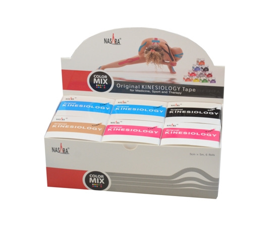 Nasara Kinesiologie Tape 5 cm x 5 m Farbmix Set Nasara Kinesiologie Tape 5 cm x 5 m Farbmix Set