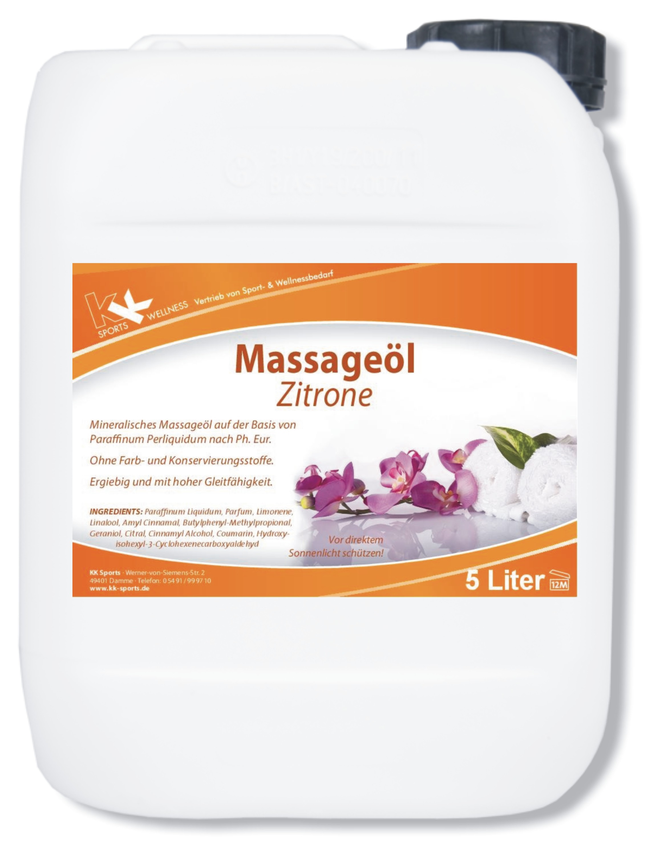 KK Massageöl Zitrone 5 Liter Kanister