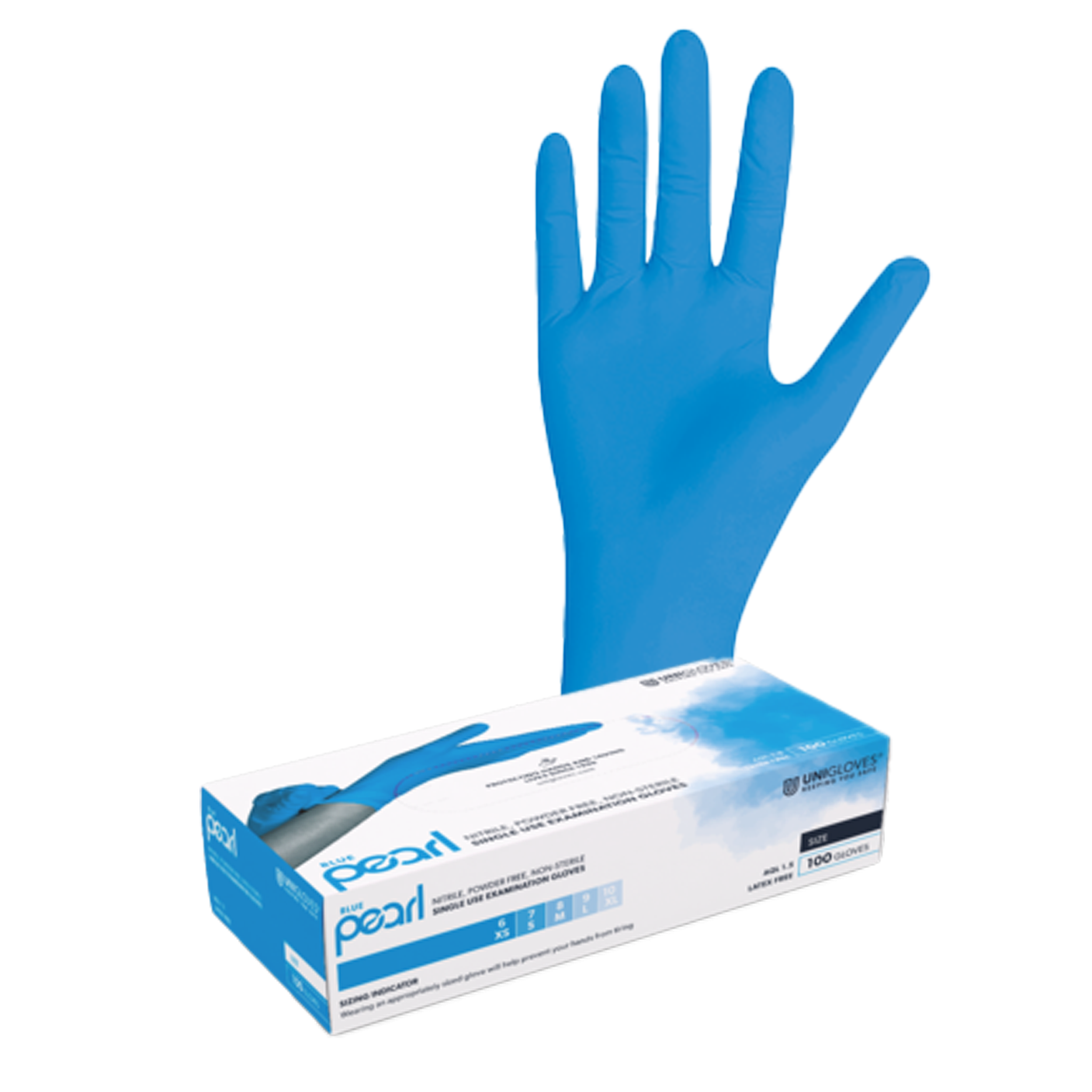 Unigloves BLUE PEARL Nitrilhandschuhe  6-7 Small 100 Stück/Box
