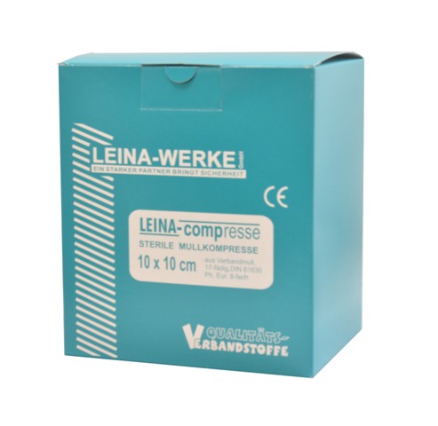 Mullkompressen | 10 cm x 10 cm | Steril | Weiß | 50 Stück/Packung Mullkompressen | 10 cm x 10 cm | Steril | Weiß | 50 Stück/Packung