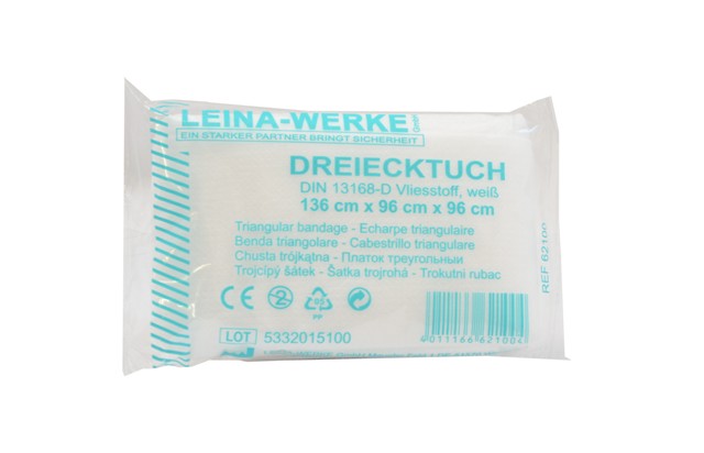 Leina Dreiecktuch Vlies Weiß unsteril 136 cm x 96 cm x 96 cm Leina Dreiecktuch Vlies Weiß unsteril 136 cm x 96 cm x 96 cm