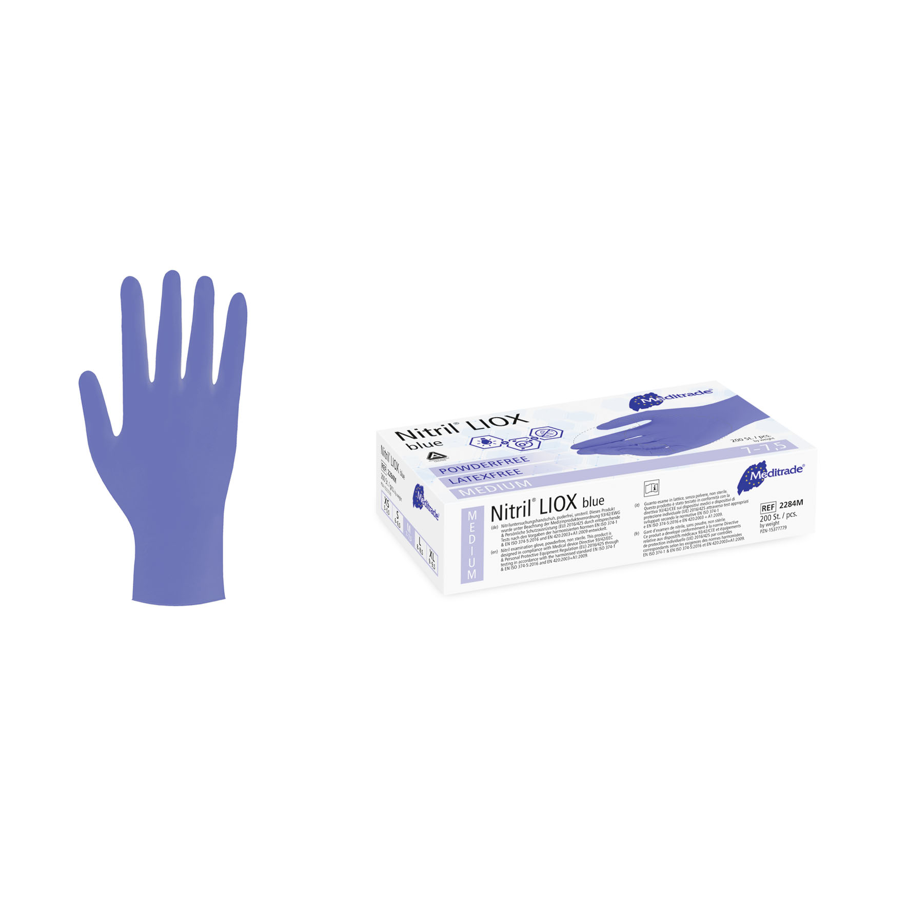 Meditrade Nitril® LIOX Antimikrobieller Untersuchungshandschuhe XS - XL 200 Stück/Box Meditrade Nitril® LIOX Antimikrobieller Untersuchungshandschuhe XS - XL 200 Stück/Box
