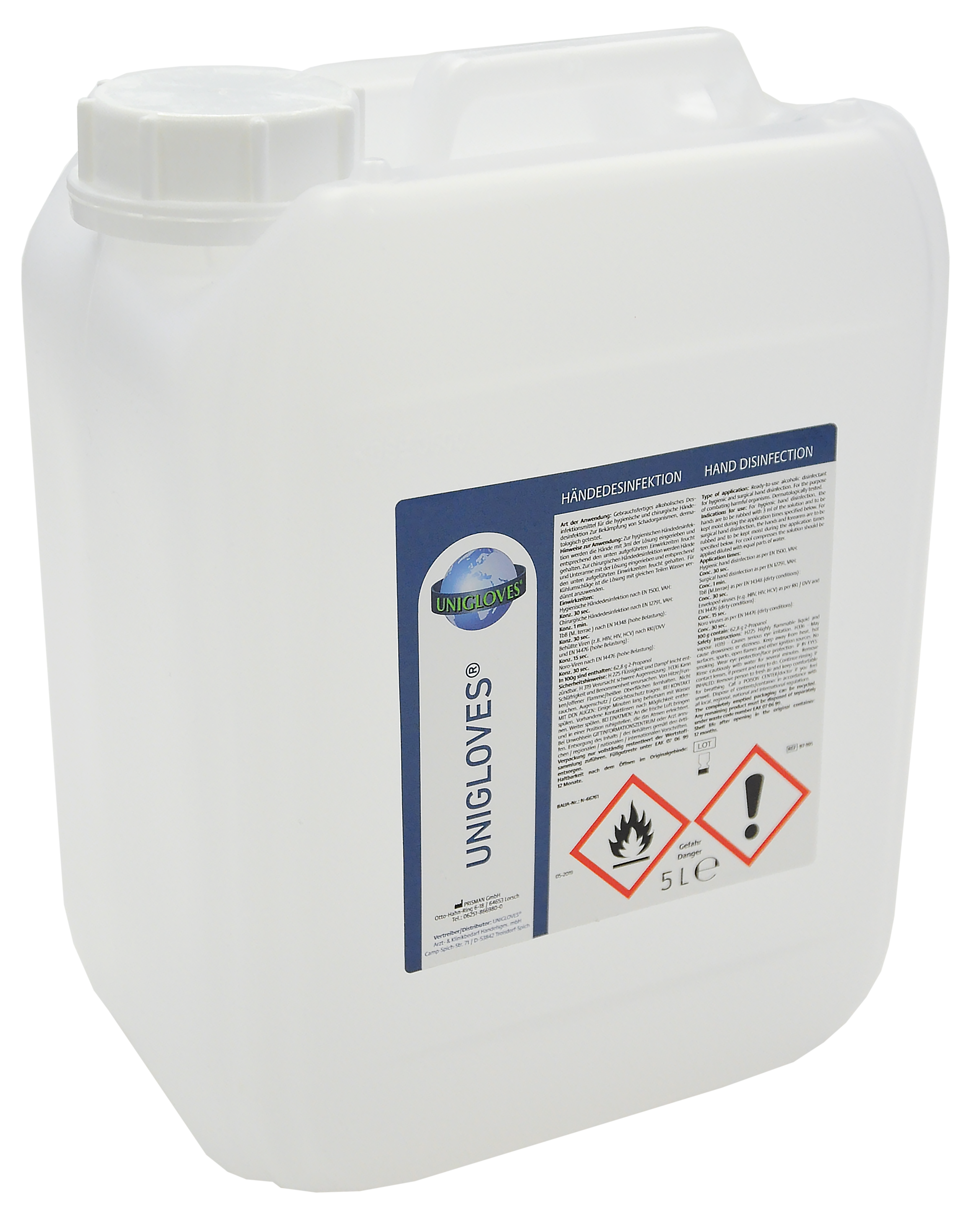 Unigloves | Händedesinfektion | 5 Liter Kanister Unigloves | Händedesinfektion | 5 Liter Kanister