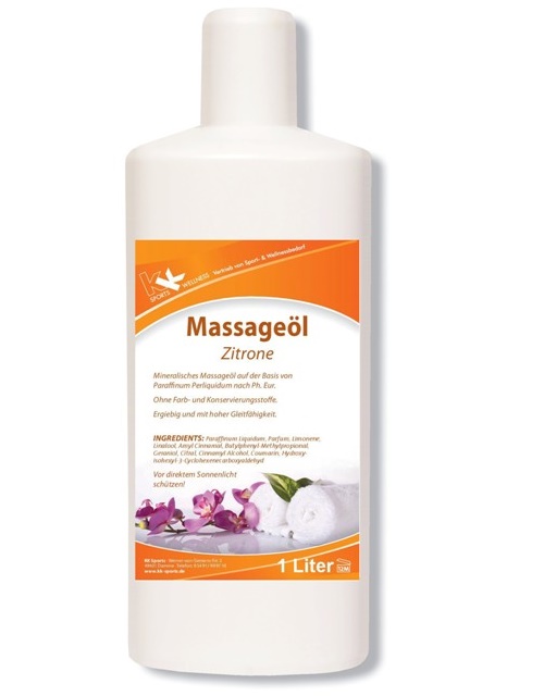 KK Massageöl Zitrone 1 Liter Flasche KK Massageöl Zitrone 1 Liter Flasche
