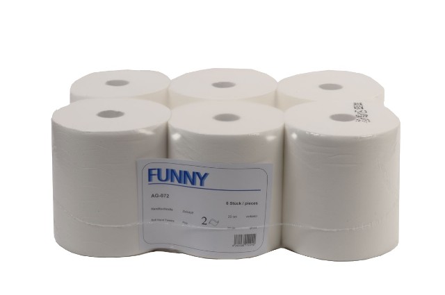 Handtuchrolle | Weiß | 2-lagig | 20 cm x 130 m | Ø 19 cm | 6 Rollen/Karton Handtuchrolle | Weiß | 2-lagig | 20 cm x 130 m | Ø 19 cm | 6 Rollen/Karton