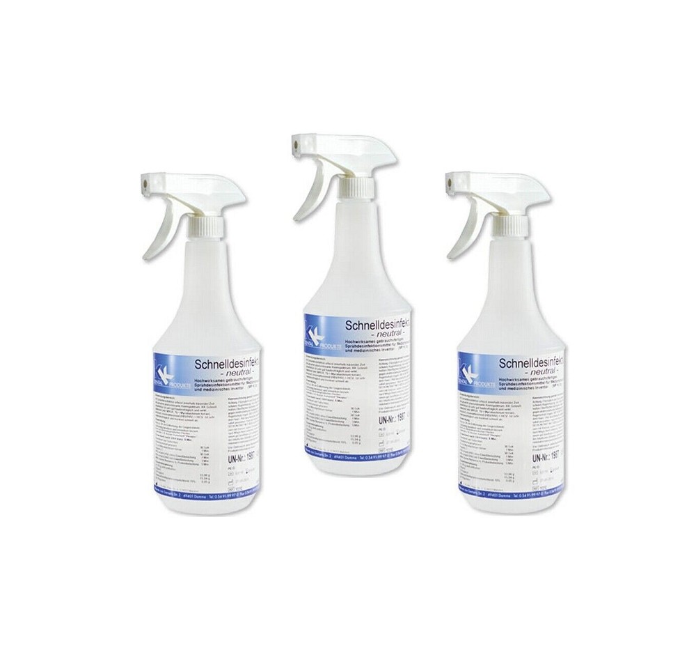 KK Schnelldesinfektion in praktischer Sprühflasche 3 x 1 Liter 3 Duftsorten KK Schnelldesinfektion in praktischer Sprühflasche 3 x 1 Liter 3 Duftsorten