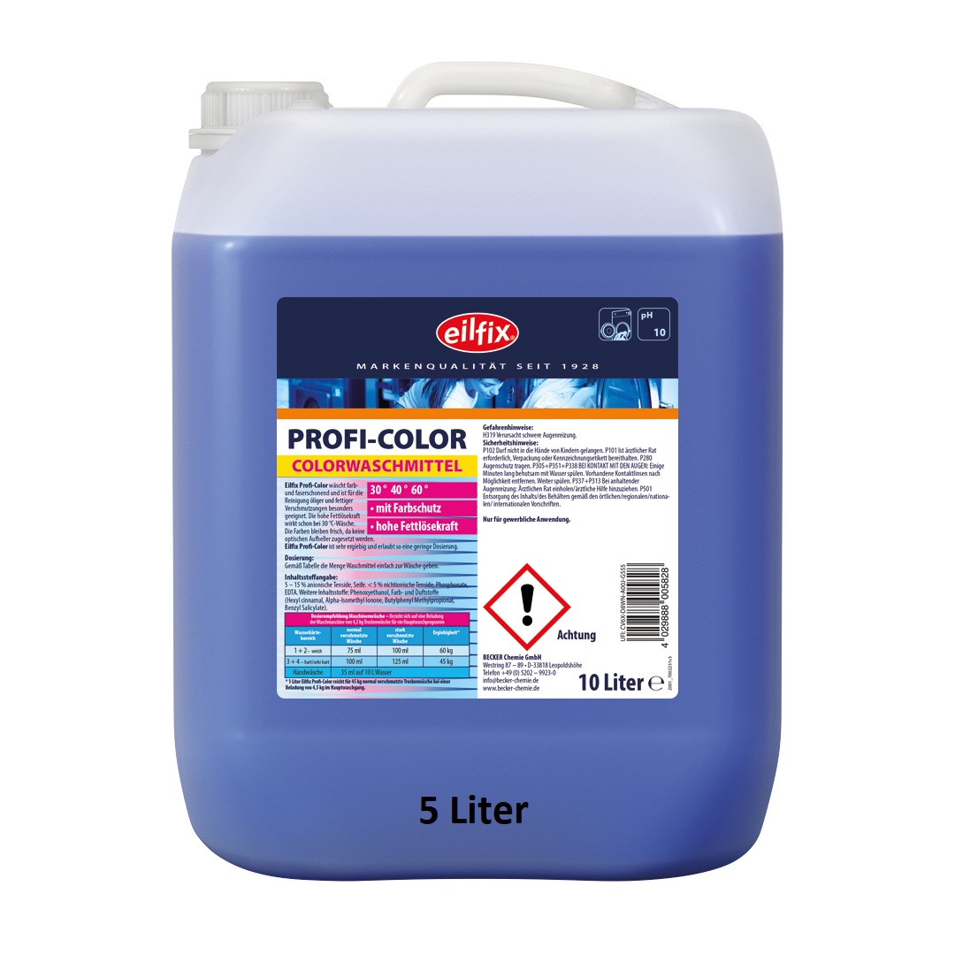 Eilfix® Profi Color | Colorwaschmittel flüssig | 5 Liter Kanister Eilfix® Profi Color | Colorwaschmittel flüssig | 5 Liter Kanister