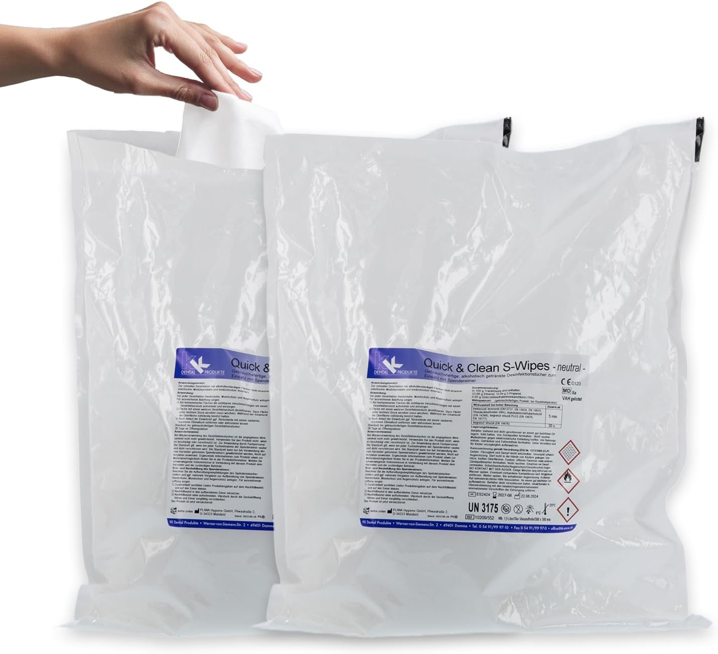 KK Quick & Clean alkoholische S-Wipes  ready to use 2 x Nfb. á 70 Tücher/Rolle KK Quick & Clean alkoholische S-Wipes  ready to use 2 x Nfb. á 70 Tücher/Rolle