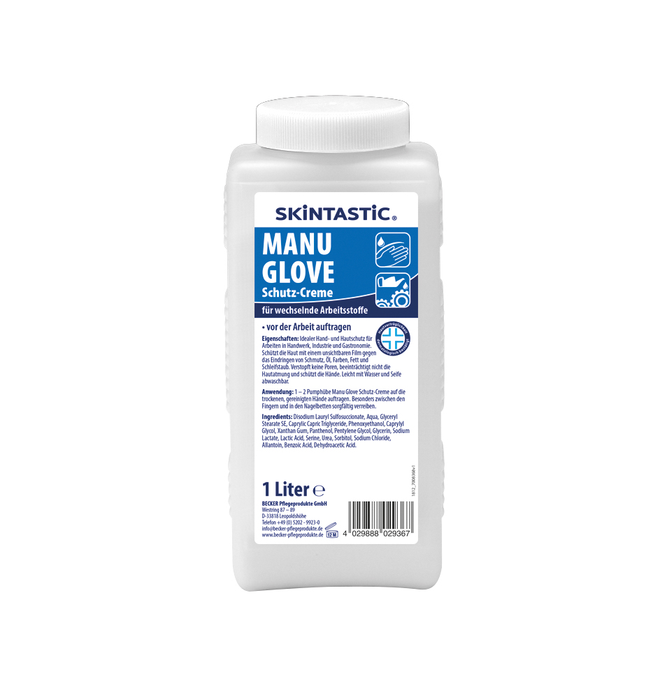 SKINTASTIC® MANU GLOVE | Schutz-Creme | 1 Liter SKINTASTIC® MANU GLOVE | Schutz-Creme | 1 Liter