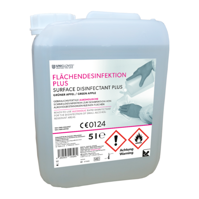 Unigloves Flächendesinfektion Plus Grüner Apfel 5 Liter Kanister Unigloves Flächendesinfektion Plus Grüner Apfel 5 Liter Kanister