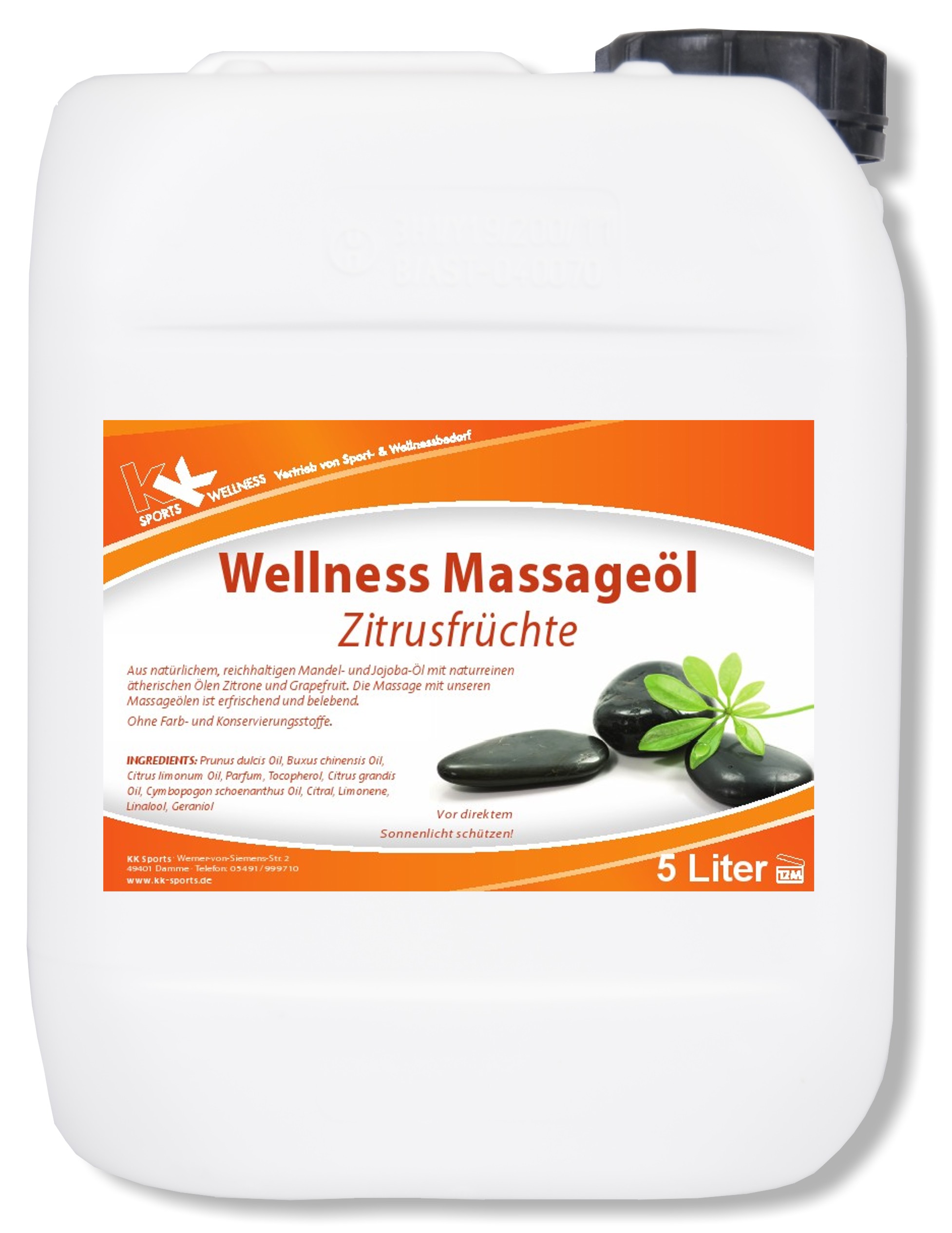 KK Wellness Massageöl Zitrusfrüchte 5 Liter Kanister