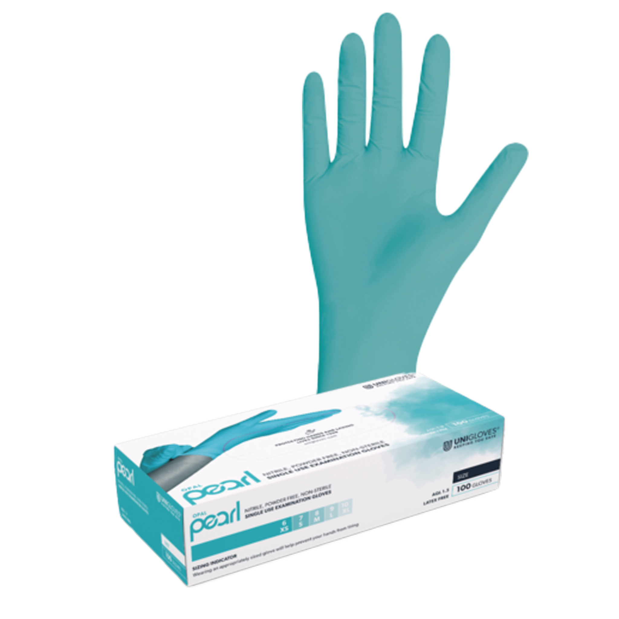 Unigloves OPAL PEARL Nitrilhandschuhe 8-9 Large 100 Stück/Box