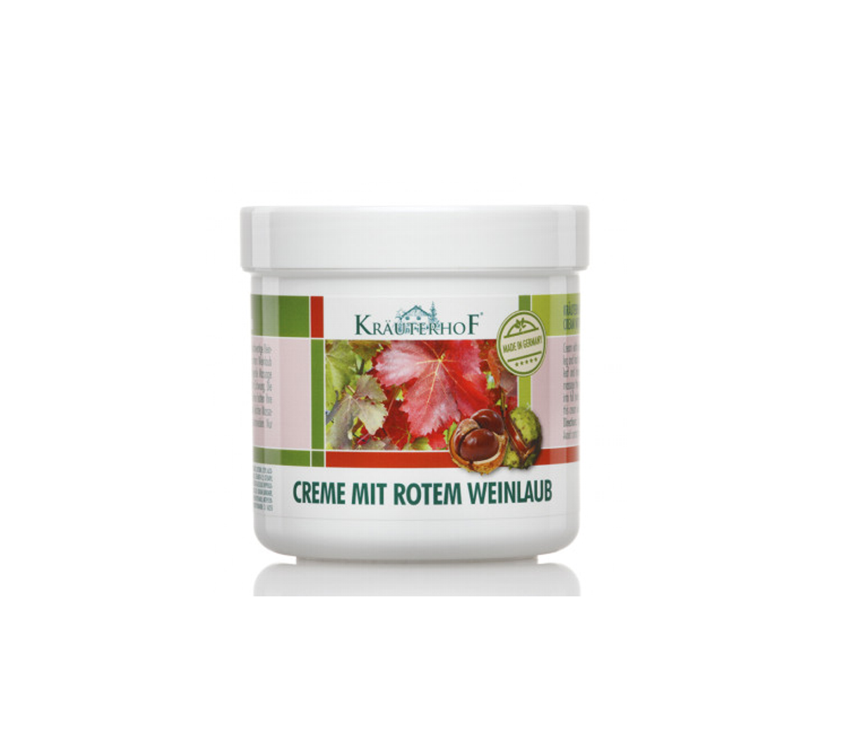Kräuterhof | Creme mit Rotem Weinlaub | Bein- & Fußcreme | 250 ml Dose Kräuterhof | Creme mit Rotem Weinlaub | Bein- & Fußcreme | 250 ml Dose