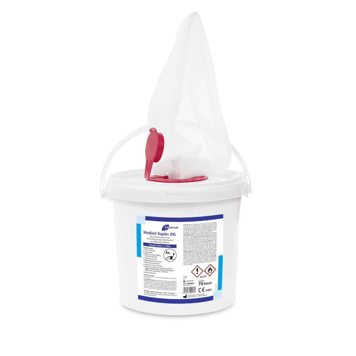 Medizid Rapid+ XXL  Desinfektionstücher | 70 Tücher/Eimer