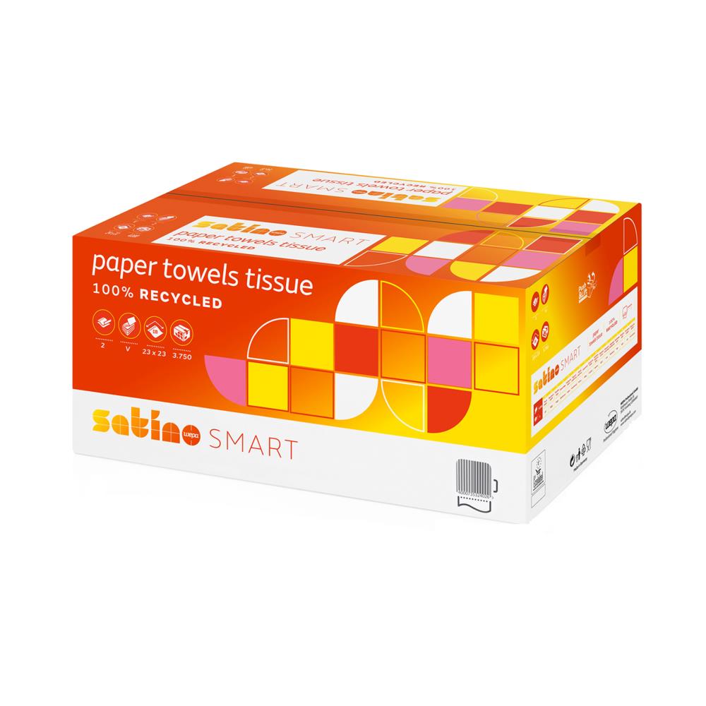 Satino Smart Handtuchpapier | 23 x 23 cm | 2-lagig | Weiß Satino Smart Handtuchpapier | 23 x 23 cm | 2-lagig | Weiß