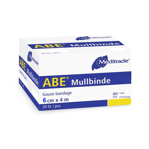 ABE® Mullbinde | 6 cm x 4 m | 20 Stück/Packung ABE® Mullbinde | 6 cm x 4 m | 20 Stück/Packung