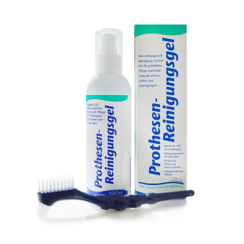 KK Prothesen-Reinigungsgel 150 ml Dosierflasche inkl. Reinigungsbürste KK Prothesen-Reinigungsgel 150 ml Dosierflasche inkl. Reinigungsbürste