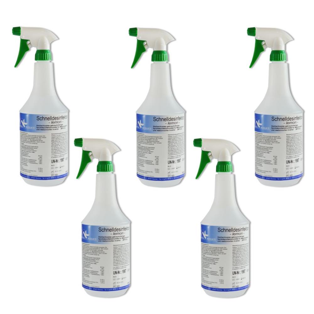 KK Schnelldesinfektion in praktischer Sprühflasche 3 x 1 Liter Duft: Lemon