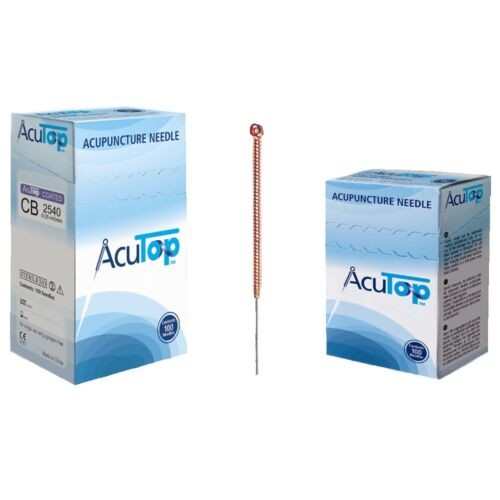 Akupunkturnadeln AcuTop™ Nadeln Typ CB | Mit Kupferwendelgriff | 100 Stück/Packung