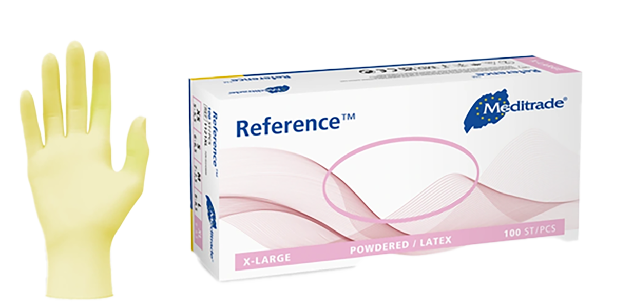 Meditrade Latexhandschuhe Reference  XS - XL 100 Stück/Box