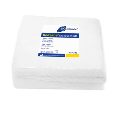 BeeSana® Mullzuschnitt | 20 x 20 cm | 500 Stück/Packung BeeSana® Mullzuschnitt | 20 x 20 cm | 500 Stück/Packung