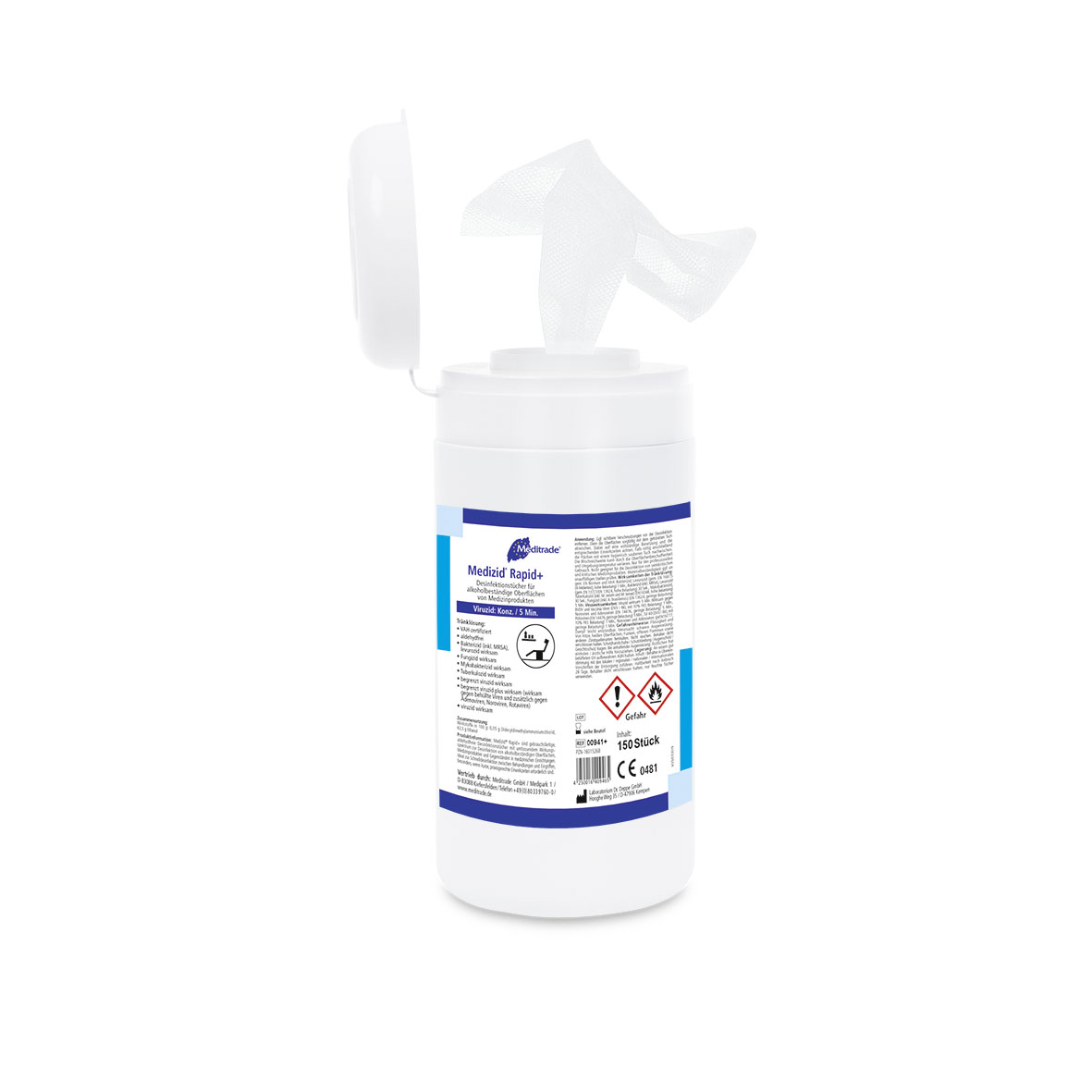 Medizid Rapid+ Desinfektionstücher | 150 Tücher/Dose Medizid Rapid+ Desinfektionstücher | 150 Tücher/Dose