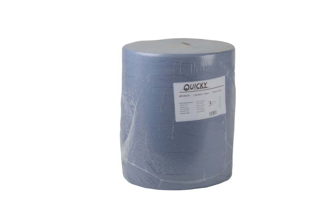 Industriepapierrolle | Blau | 3-lagig | 36 x 32 cm | 1000 Blatt | 1 Rolle Industriepapierrolle | Blau | 3-lagig | 36 x 32 cm | 1000 Blatt | 1 Rolle