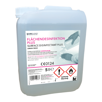 Unigloves Flächendesinfektion Plus Lemon Fresh| 5 Liter Kanister Unigloves Flächendesinfektion Plus Lemon Fresh| 5 Liter Kanister