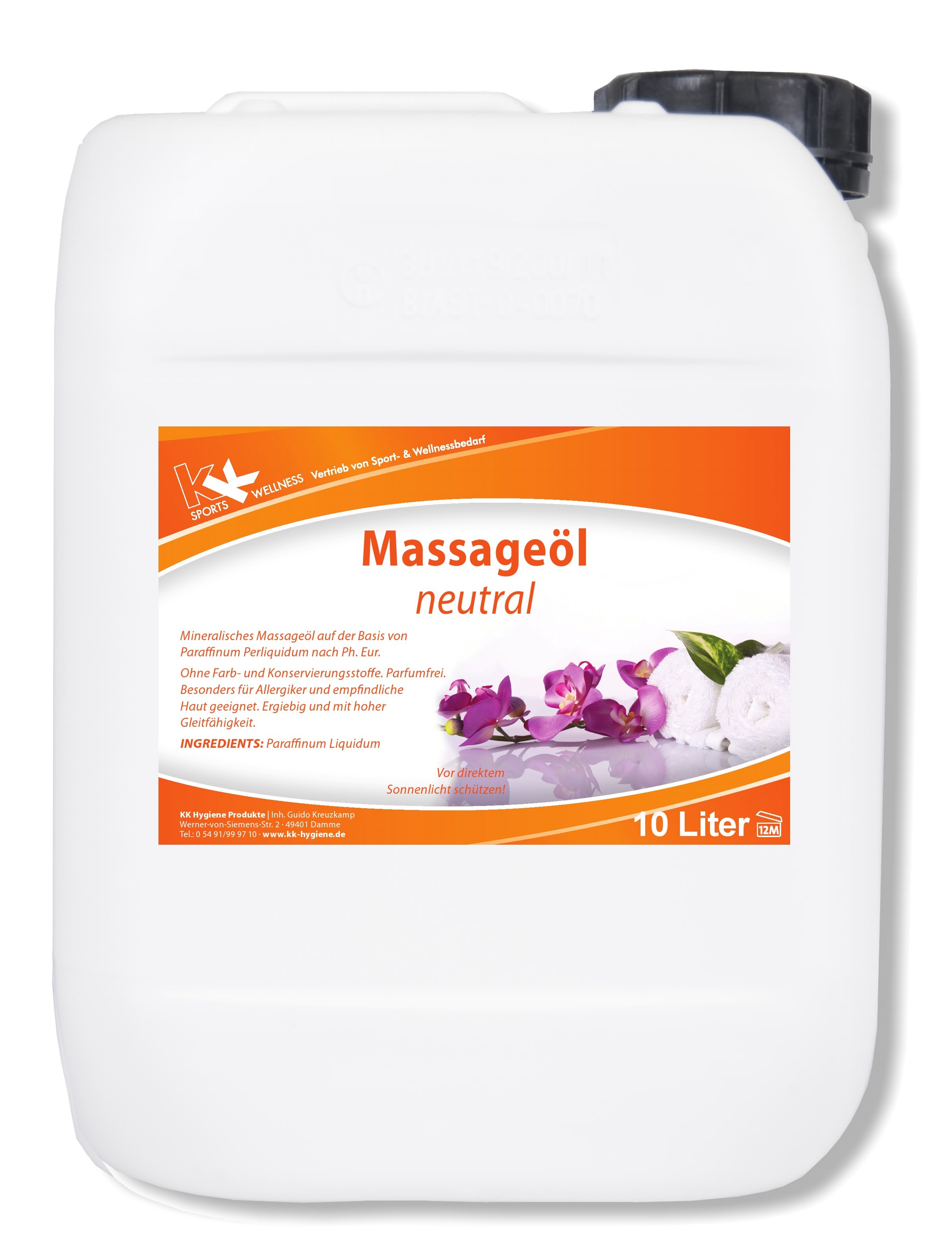 KK Massageöl Neutral 10 Liter Kanister KK Massageöl Neutral 10 Liter Kanister