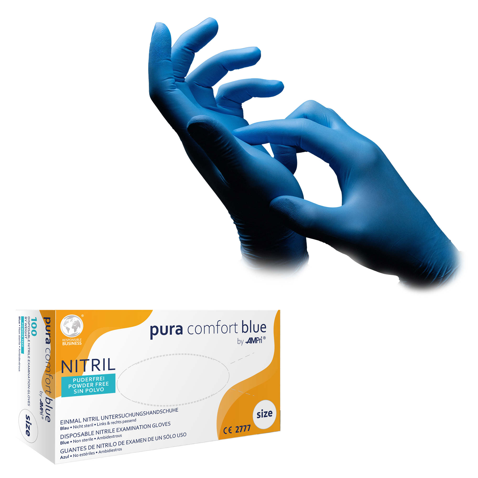 KK Nitrilhandschuhe | Unsteril | Blau | Größe S-XL | 100 Stück/Box