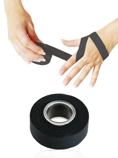 KK Sporttape 2,5 cm | Schwarz | Fingertape | 10 m Rolle