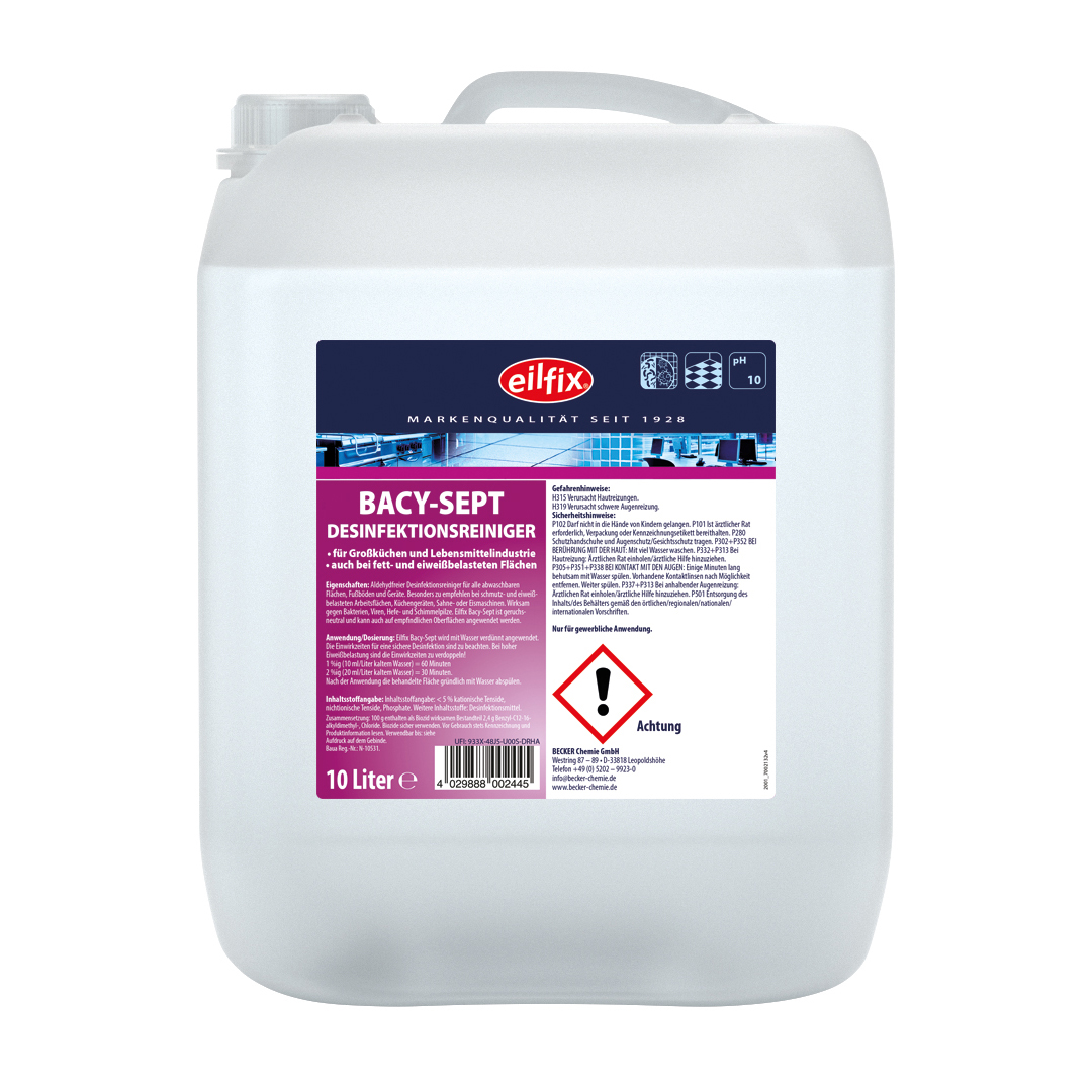 Eilfix® Bacy-Sept | Desinfektionsreiniger |10 Liter Kanister