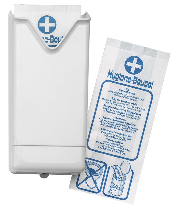 Spender für Papier-Hygienebeutel | Weiß Spender für Papier-Hygienebeutel | Weiß