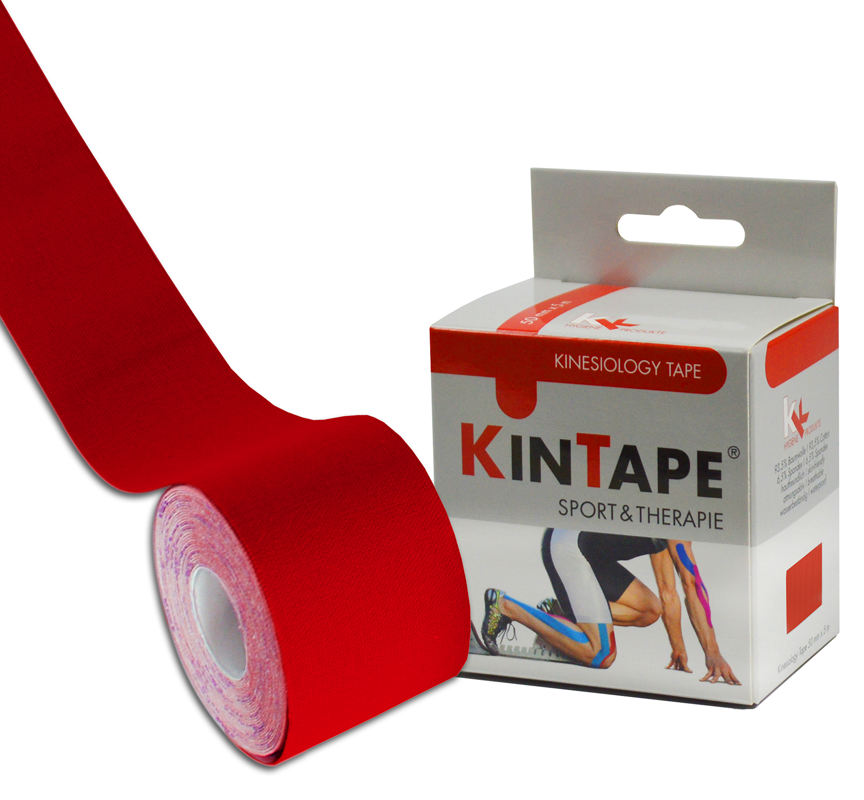 KK KinTape | Kinesiologie Tape | 5 cm x 5 m Farbe Rot