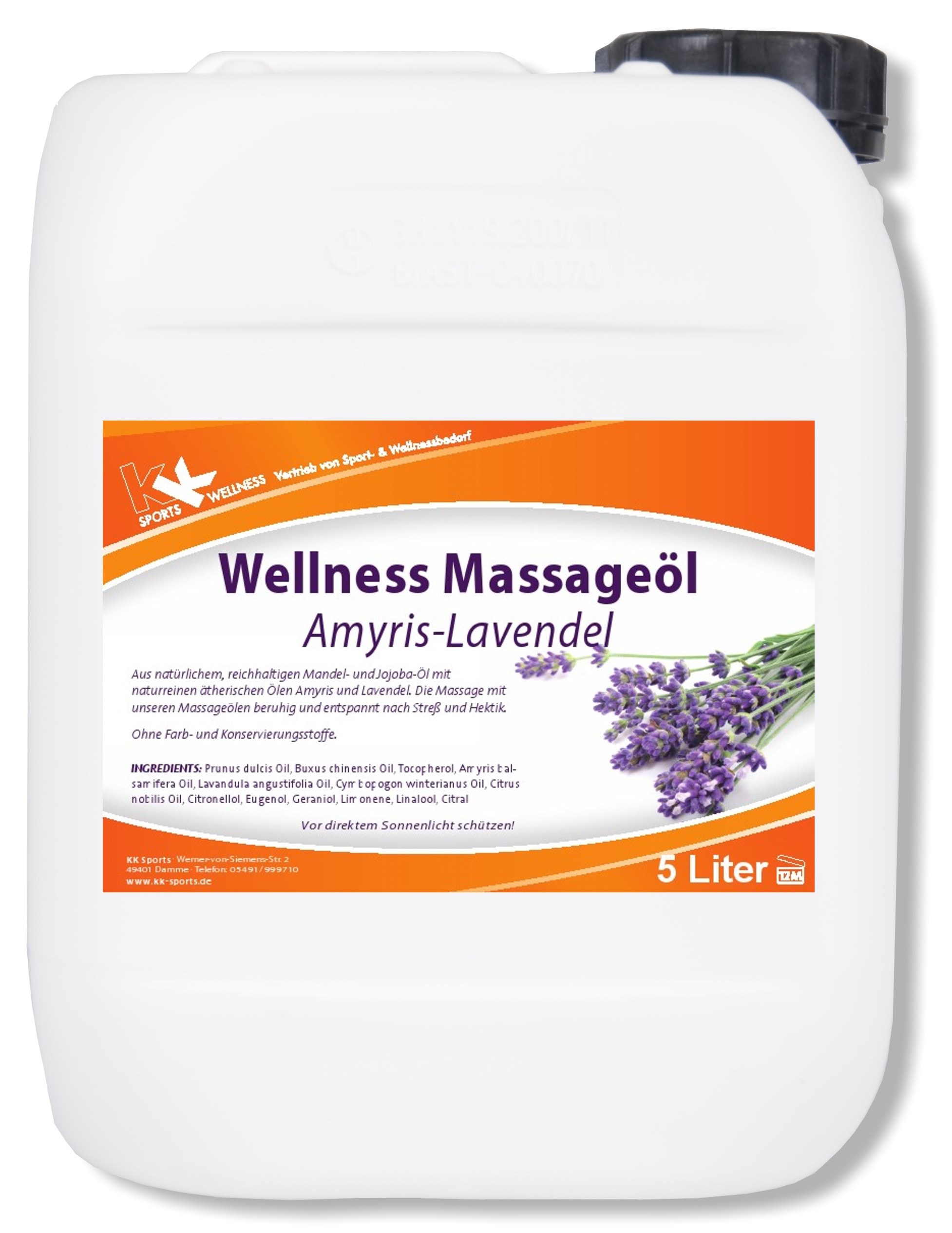 KK Wellness Massageöl Amyris-Lavendel 5 Liter Kanister KK Wellness Massageöl Amyris-Lavendel 5 Liter Kanister