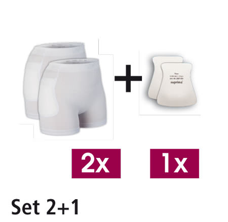 Suprima | Hüftprotektor Set 1 | Unisex | Weiß | Gr. S-XXL | 1494