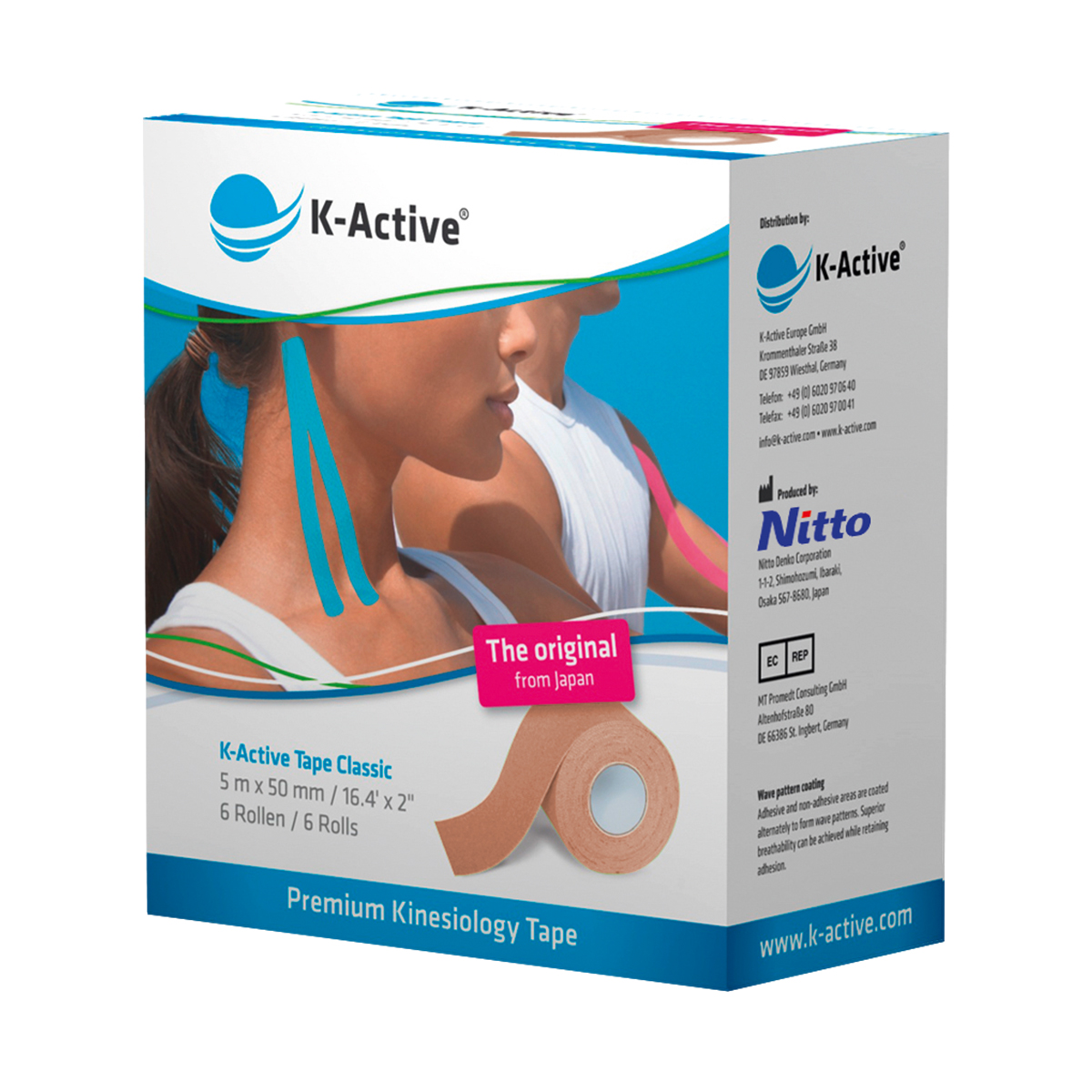 K-Active Tape Classic 50 mm x 5 m Box mit 6 Rollen vers. Farben