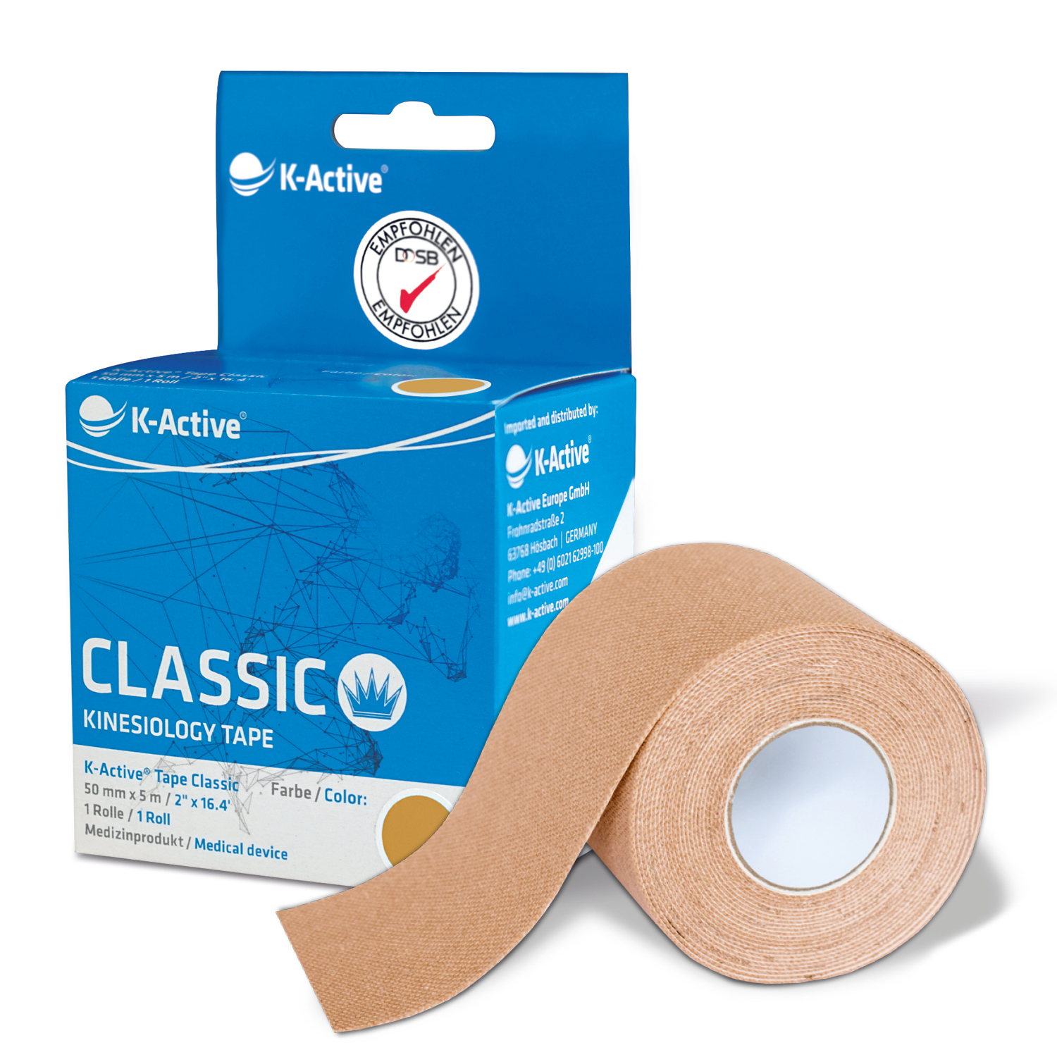 K-Active Tape Classic 50 mm x 5 m Rolle Haut K-Active Tape Classic 50 mm x 5 m Rolle Haut