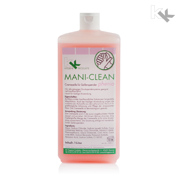 KK Mani-Clean Phenia Seife | Handwaschseife | 1 Liter Euroflasche KK Mani-Clean Phenia Seife | Handwaschseife | 1 Liter Euroflasche