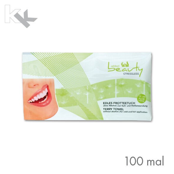 100 x Oshibori Beauty Stressless Wellnesstuch mit Aloe Vera Erfrischungstuch