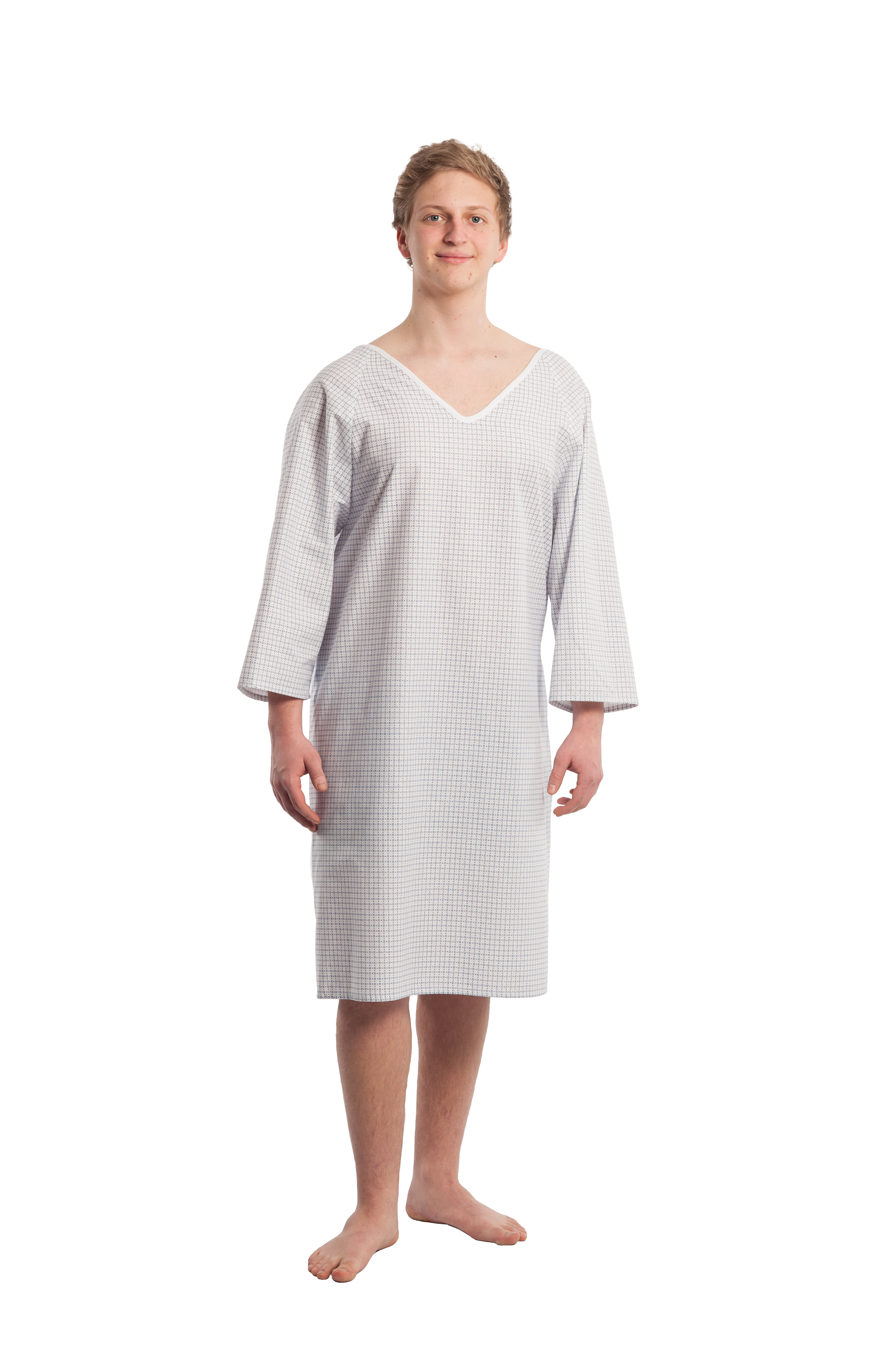 Suprima | Pflegehemd | Unisex | 3/4 Arm | Einheitsgröße | Weiß bedruckt | 4064