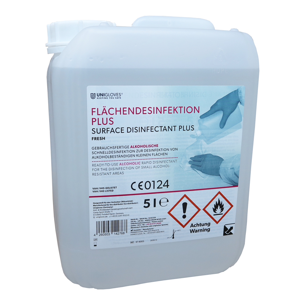 Unigloves Flächendesinfektion Plus  5 Liter Kanister vers. Duftsorten Unigloves Flächendesinfektion Plus  5 Liter Kanister vers. Duftsorten