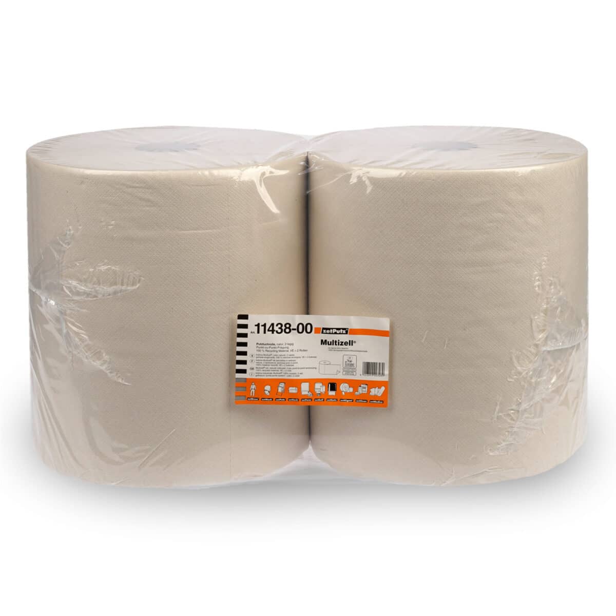 Multizell® Putztuchrolle | Natur | 2-lagig | 36 x 38 cm | 2 Rollen/Beutel Multizell® Putztuchrolle | Natur | 2-lagig | 36 x 38 cm | 2 Rollen/Beutel