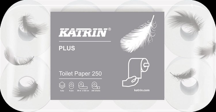 Toilettenpapier | KATRIN Plus Toilet  | Hochweiss | 3-lagig | 48 Rollen/Beutel Toilettenpapier | KATRIN Plus Toilet  | Hochweiss | 3-lagig | 48 Rollen/Beutel