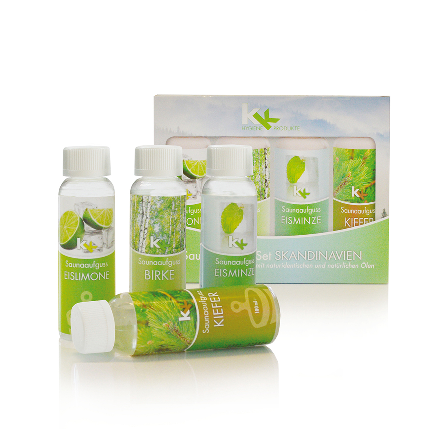 KK Saunaaufguss Set Skandinavien | Saunakonzentrat | 4 x 100 ml/Flasche