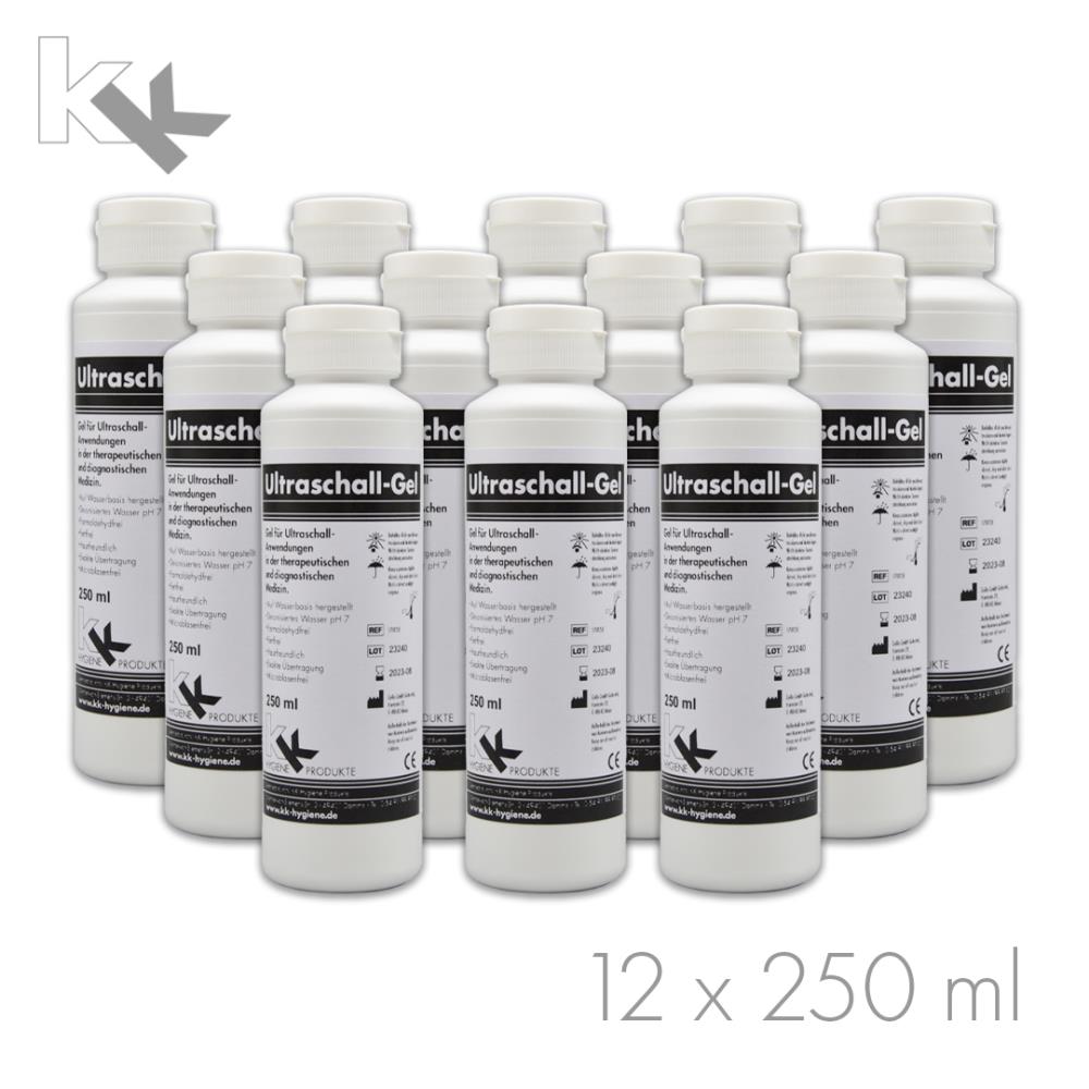 Ultraschallgel | KK Kontaktgel | Sonogel | 12 x 250 ml Flasche