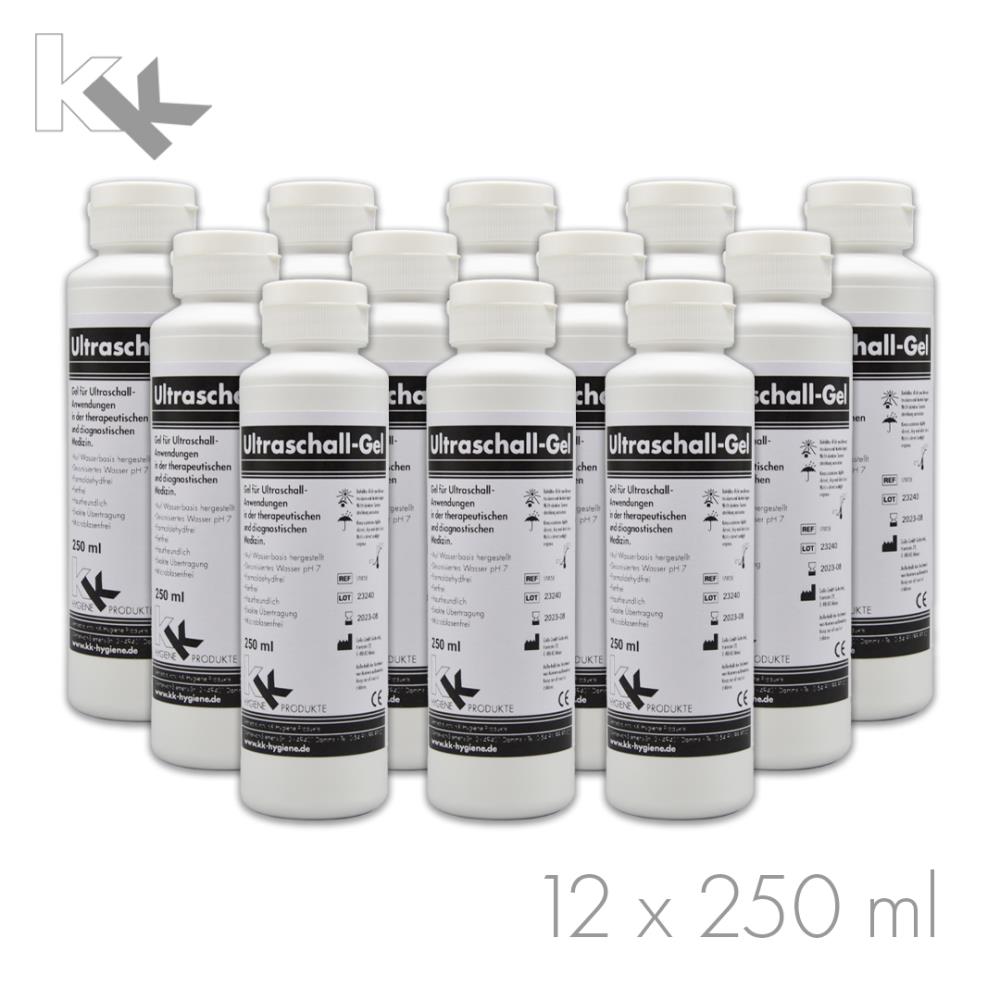 Ultraschallgel | KK Kontaktgel | Sonogel | 12 x 250 ml Flasche Ultraschallgel | KK Kontaktgel | Sonogel | 12 x 250 ml Flasche
