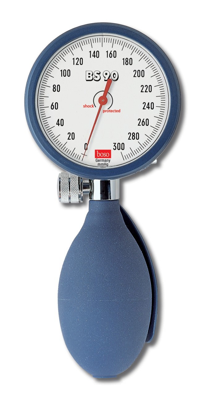 Boso BS 90 Manometer Ø 60 mm mit Druckball Blau Boso BS 90 Manometer Ø 60 mm mit Druckball Blau