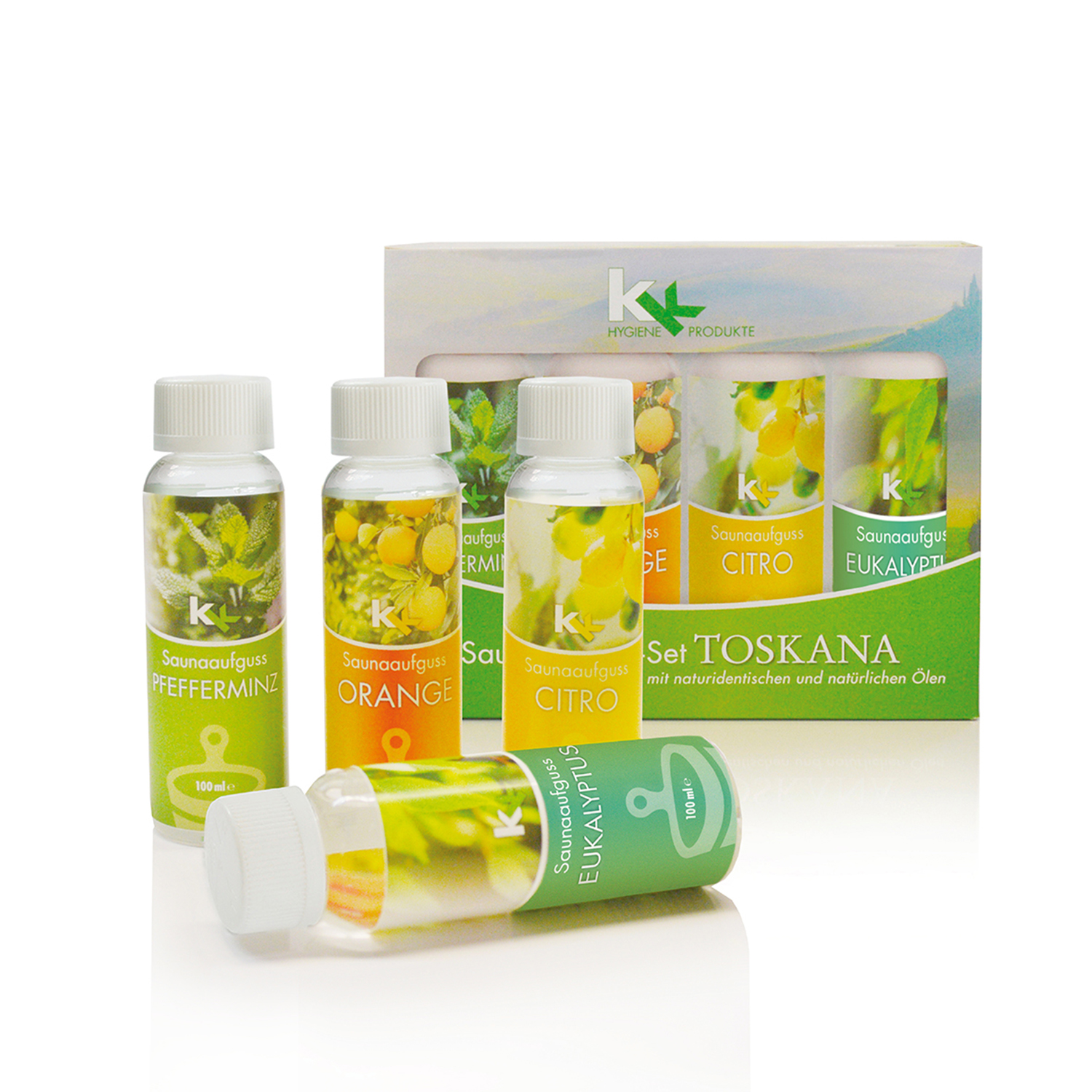 KK Saunaaufguss Set Toskana | Saunakonzentrat | 4 x 100 ml/Flasche